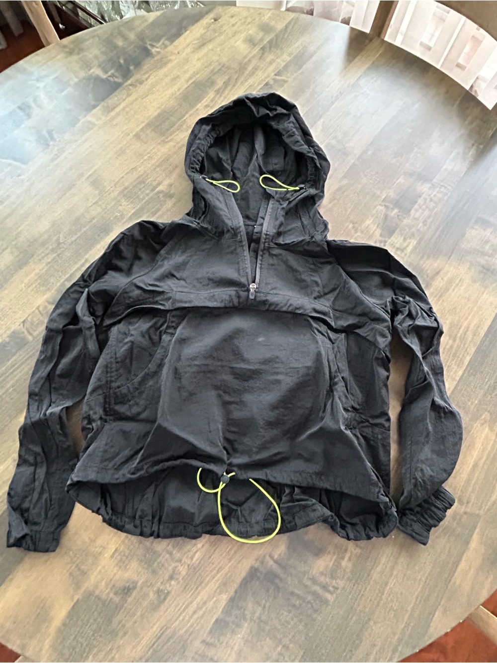 lululemon athletica Black Hoodie with Lime Drawcords